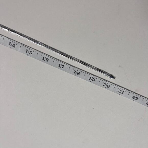 Y2K Vintage Silver Flat Chain Necklace Unisex 20" Streetwear Jewelry New - Picture 7 of 10